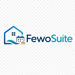 FewoSuite Logo – Haus mit Kalender und Rezeptionsglocke